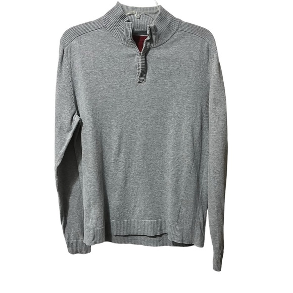 ALFANI SLIM Fit Men’s Gray Quarter Zip Pullover Jacket Size Medium - Picture 1 of 6